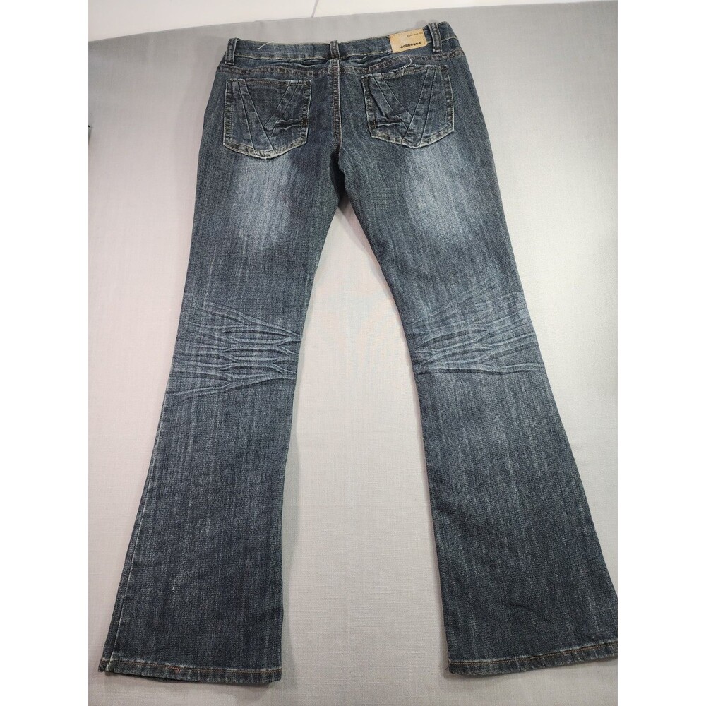 Dollhouse Women’s Dark Wash Bootcut Jeans Faded Denim Mid Rise Classic Fit Size - Picture 3 of 9